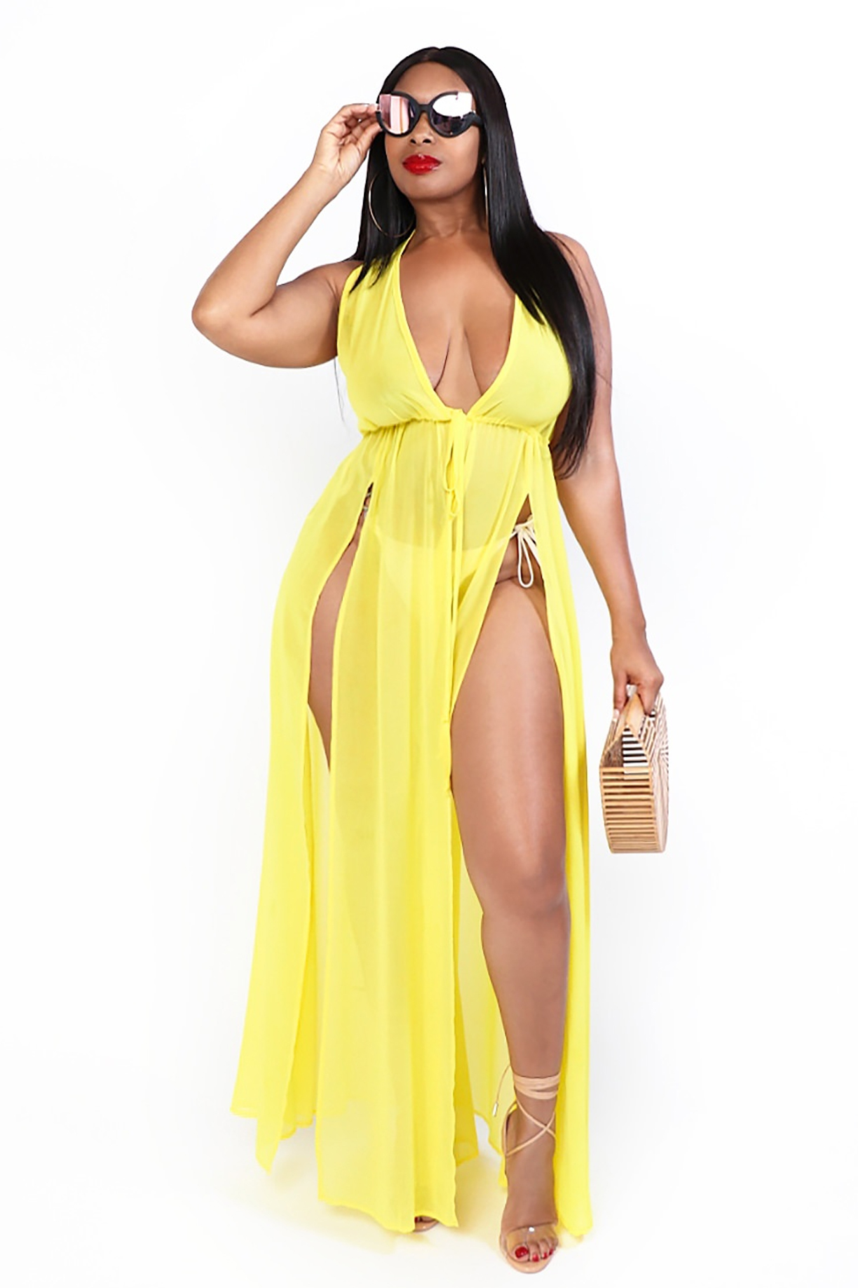 BELLA MESH COVER-UP(YELLOW)